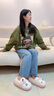 紅豆可愛(ài)蘋(píng)果棉拖鞋女款秋冬2025新款家居室內厚底保暖包跟月子鞋女士 粉色【紐扣蘋(píng)果】 38-39 曬單實(shí)拍圖
