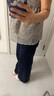 UR2025秋季新款女裝休閑復古木耳邊闊腿牛仔長(cháng)褲UYY850246 靛藍 28 曬單實(shí)拍圖