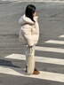 雅鹿2025新款兒童女童羽絨服短款女寶女孩子大童洋氣冬季加厚外套 米白 120 cm 曬單實拍圖