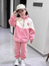 咭卡咭為女童秋冬套裝加絨2025冬季新款4-6歲洋氣小女孩衣服兒童兩件套1-3 粉色 120 碼建議5-6歲(身高115左右） 曬單實(shí)拍圖