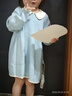 幼歌（YOUGE）嬰幼兒2025秋季新款花邊娃娃領(lǐng)連衣裙純棉森系柔軟裙子 藍色 110 cm 曬單實拍圖