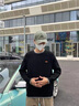 博羽尼（BOYUNI）設(shè)計(jì)感假兩件圓領(lǐng)毛衣男士秋冬季寬松休閑慵懶針織衫潮牌線衣外套 黑色 L 適合130-145斤 曬單實(shí)拍圖
