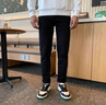 謙集（QIANJI）2025年春秋季新款黑色牛仔褲男士潮牌手繪修身小腳彈力休閑男褲子 黑色 30 建議體重122-130斤穿 曬單實(shí)拍圖