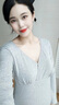 Mom Jane哺乳上衣秋衣莫代爾睡衣孕婦保暖內衣春秋產(chǎn)后喂奶月子服免穿文胸 麻灰色（柔滑莫代爾） 可拆罩杯 M(建議體重85-115斤) 曬單實(shí)拍圖