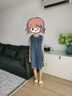 方糖姑娘少女牛仔連衣裙2025新款胖女孩高初中學生夏季大童寬松裙子學院風 5090DYR牛仔藍 L 曬單實拍圖