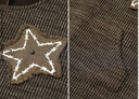 妖精的口袋星星刺繡長(cháng)袖針織連衣裙女2025年春季新款復古顯瘦裙子 復古灰綠色 M 曬單實(shí)拍圖