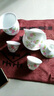 艾瑩嘉（Aiyingjia）景德鎮(zhèn)陶瓷茶具套裝新中式手繪粉彩陶瓷蓋碗茶道高檔家用喝茶用具 水點(diǎn)桃花蓋碗套（馬蹄杯） 8件 曬單實(shí)拍圖