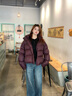 波司登（BOSIDENG）25新款羽絨服女短明星同款90絨泡芙脫卸帽冬厚保暖外套B250243102 勃艮第酒紅1896 M 165/88A 體重約125-140斤 曬單實(shí)拍圖