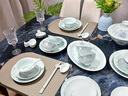 漢茗2024新款景德鎮青瓷碗盤(pán)餐具整套家用喬遷高檔中式碗碟筷套裝禮盒 【升級版10人位】定制錦盒 70件套 曬單實(shí)拍圖