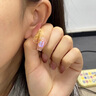 中國黃金（CHINA GOLD）18k金耳釘女圓耳環(huán)黃金耳飾品小眾生日禮物送女友老婆結(jié)婚紀(jì)念日 18k金素圈耳環(huán) 曬單實拍圖