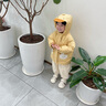 幼歌（YOUGE）嬰兒冬季親輕鴨中長款卡通立體連帽90白鴨絨加厚羽絨服 黃色鴨鴨 90 cm 曬單實(shí)拍圖