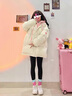 可茵（Keyin）棉服女2024年冬季新款韓版設(shè)計感連帽拼接假兩件羊羔毛棉衣外套女 米白色 M 曬單實拍圖