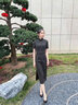 逸紅顔（E.Beauty）雛菊2025秋季新品中式舒適厚針織文藝通勤旗袍女裝 108四分袖旗袍 S 曬單實(shí)拍圖