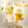 倍歡喜 ins小雛菊花朵氣球桌飄兒童男孩女孩生日裝飾桌面擺件場(chǎng)景布置 笑臉氣球桌飄兩件套 曬單實(shí)拍圖