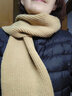 長(cháng)款日系小圍巾女冬季保暖純色毛線(xiàn)針織圍脖學(xué)生韓版男情侶款百搭 深卡其 曬單實(shí)拍圖