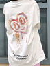 查爾斯桃心溶解愛(ài)心手繪印花短袖T恤男夏季新款純棉透氣情侶半袖 本白 M 曬單實(shí)拍圖