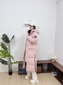 波司登（BOSIDENG）極寒90鵝絨長(zhǎng)款羽絨服男女情侶款過膝防風(fēng)保暖外套 極光粉1457 XS 155/80A 曬單實(shí)拍圖