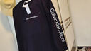 CALVIN KLEIN JEANS重磅純棉CK長(cháng)袖T恤男女新款字母印花上衣寬松百搭學(xué)生打底長(cháng)袖T恤 黑色ck長(cháng)袖 S 曬單實(shí)拍圖