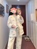 ARTFULMOM月子服秋冬款孕婦睡衣冬季產(chǎn)后哺乳孕期法蘭絨加厚喂奶家居服套裝 藍色蝴蝶 L【建議：90-125斤】 曬單實(shí)拍圖