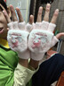 Hello Kitty兒童手套冬季保暖女童針織半指女孩寶寶小學(xué)生寫(xiě)字C3250美樂(lè )蒂粉 曬單實(shí)拍圖