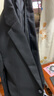 羅蒙西服套裝男士商務(wù)修身西裝男職業(yè)正裝小西服新郎伴郎結婚禮服外套 黑色雙扣【西服+西褲+襯衫】 XL /175【115-130斤】+7件禮品 曬單實(shí)拍圖