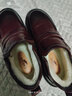 卡帝樂(lè )鱷魚(yú)男士高幫皮鞋加棉保暖短靴厚底雪地靴羊毛加絨皮鞋男9869棕色39 曬單實(shí)拍圖