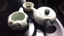 豹霖 雪花釉茶具 家用簡約陶瓷功夫茶具套裝送禮整套茶具茶壺茶杯套裝青花瓷 12頭/側(cè)把清韻荷花 曬單實(shí)拍圖