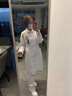 冀衡護(hù)士服女款長袖娃娃領(lǐng)白大褂短袖藥店美容院工作服秋冬套裝醫(yī)學(xué)生 白色長袖娃娃領(lǐng)（單件上衣） XL （125-135斤） 曬單實(shí)拍圖