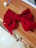 初逅大紅色蝴蝶結發(fā)飾頭飾兒童發(fā)夾女童絲絨生日發(fā)卡大號小朋友學(xué)生 紅大蝴蝶結1個(gè)/裝 曬單實(shí)拍圖