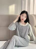 G.duck小黃鴨兒童睡衣純棉春秋季新款女大童長(cháng)袖春裝家居服全棉公主套裝 灰色 160 cm 曬單實(shí)拍圖
