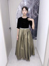 衣諾坊女童禮服長裙兒童花童女孩演出服 香檳金長裙170cm 曬單實(shí)拍圖
