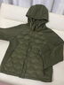 鴨鴨品牌輕薄羽絨服男女短款春秋新款雙拼連帽加大碼保暖內膽情侶外套 軍綠色 男女同款 S (165) （建議85斤-115斤） 曬單實(shí)拍圖