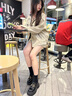 星期六厚底樂(lè)福鞋女鞋小皮鞋2025秋新品單鞋黑色增高鞋百搭制服鞋子女 黑色 37 曬單實(shí)拍圖