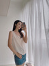 HMRSV設計感緞面吊帶背心女2025夏季印花絲滑真無(wú)袖外穿上衣服打底衫黑 白色（A48）【右滑查看更多】 XL （適合體重110-120斤） 曬單實(shí)拍圖