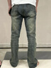 卡圖弛美式復古窄版牛仔褲男秋季vintage高街高腰修身顯瘦微喇褲子 藍色 M 曬單實(shí)拍圖