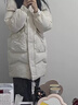 雅黛絲薇羽絨棉服女中長(cháng)款2025新款冬季時(shí)尚可拆卸帽加厚保暖棉襖棉衣外套 米白色 S 【建議80-105斤】 曬單實(shí)拍圖
