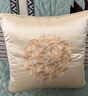 米樂 輕奢刺繡抱枕靠墊布藝沙發(fā)靠枕床頭辦公室護(hù)腰靠背汽車腰枕 米白(圓圈花刺繡) 50*50cm抱枕套+枕芯 曬單實(shí)拍圖