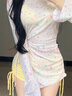 莫代爾泳衣女純欲性感比基尼三件套防曬星星罩衫聚攏顯瘦25新品溫泉泳裝 曬單實(shí)拍圖