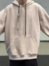 Cebrodz法國 砂洗做舊衛衣男潮牌秋冬季重磅寬松連帽外套男士加絨上衣 杏色 XL 曬單實(shí)拍圖