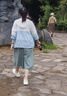 湮雨霓裳短褲女七分闊腿褲套裝女2024夏季新款上衣女顯瘦小個子褲裙兩件套 綠色短褲+上衣 M 建議100-115斤 曬單實拍圖