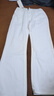 卡圖弛美式vibe高街白色牛仔褲男秋季潮流窄版修身彈力休閑微喇長(cháng)褲子男 白色 M 曬單實(shí)拍圖