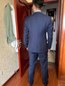 隆慶祥商務(wù)時尚西服套裝四季款上門量身私人定制修身禮服結(jié)婚新郎西裝男 深臧藍色 180B （一人一版，尺寸量體定制） 曬單實拍圖