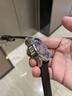 歐寶羅（OBLVLO）法國大表盤機械表男士阿瑪鋼帶鏤空手表男送禮十大尼 尼斯藍皮帶版 曬單實拍圖