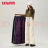 鴨鴨（YAYA）秋冬季新款時(shí)尚運動(dòng)潮酷風(fēng)羽絨褲反光條設計感直筒鵝絨褲闊腿褲女 黑色 L 【115-130斤】 曬單實(shí)拍圖