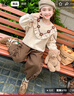 女童衛衣套裝春秋4-6歲洋氣2025新款兒童小女孩衣服1-3休閑兩件套 咖色套裝 110 曬單實(shí)拍圖