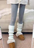 梵昇昱堆堆襪套女秋冬季jk針織護小腿襪毛線(xiàn)白色襪子腈綸保暖小腿套y2k 白色 均碼 曬單實(shí)拍圖