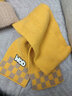 哈羅小黃鴨HAL.DUCK兒童帽子秋冬季潮品男女童圍巾兩件套針織保暖百搭拼色毛線(xiàn)帽套裝 黃色 WOD拼色(帽子+圍巾) 2-6歲(48-52)棉內襯 曬單實(shí)拍圖