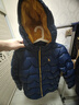 哈吉斯（HAZZYS）品牌童裝男女童羽絨服冬新品高拉鏈簡(jiǎn)約保暖連帽輕薄羽絨服 藏藍 160 曬單實(shí)拍圖