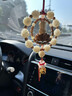 卡麗蒂汽車(chē)掛件高檔車(chē)內掛飾2026車(chē)載桃木平安符后視鏡吊墜馬年新車(chē)禮物 菩提桃木車(chē)掛-六寶喜氣洋洋中國紅 曬單實(shí)拍圖