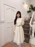 她芙（tafu）品牌女裝法式連衣裙女2025春秋新款氣質(zhì)收腰顯瘦溫柔風(fēng)中長款裙子 杏色 M 曬單實(shí)拍圖